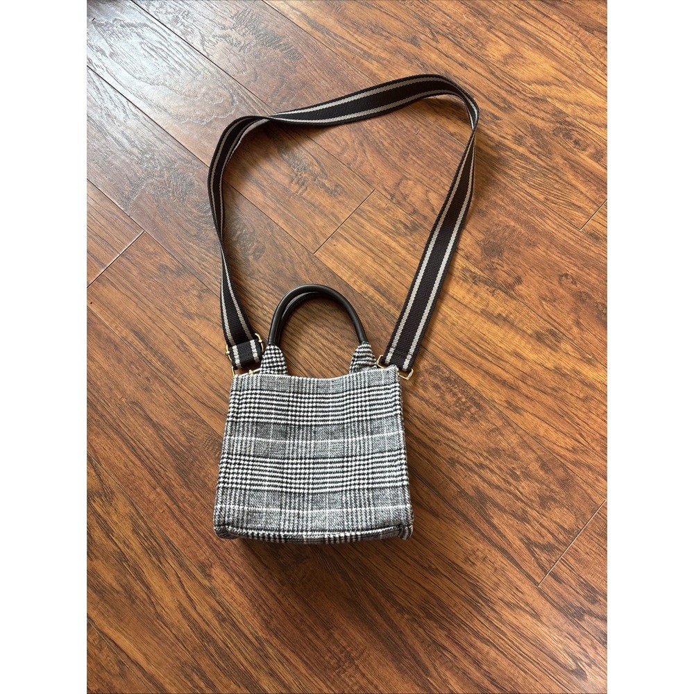 H&M Crossbody Bag Black Woven fabric mini handbag Detachable Shoulder Strap